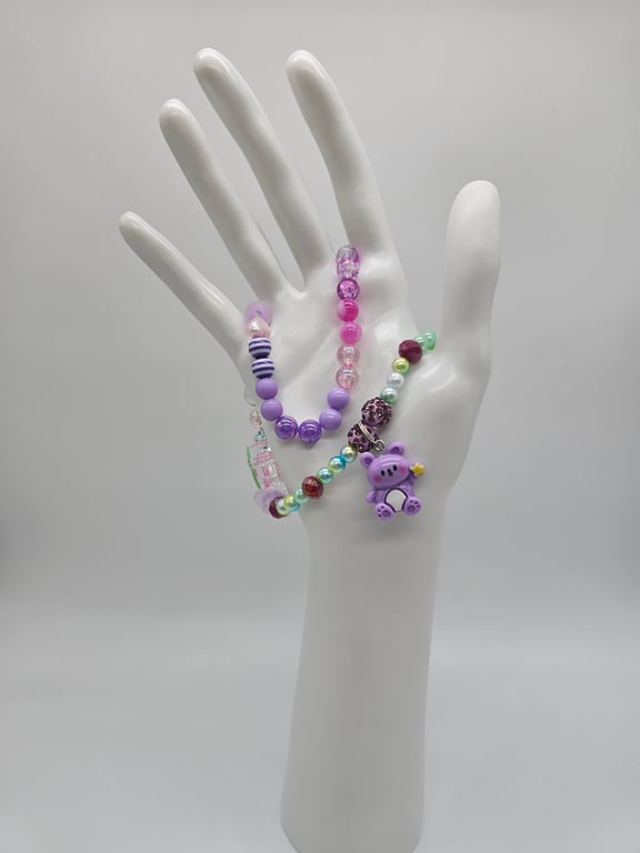 Purple Bear Necklace