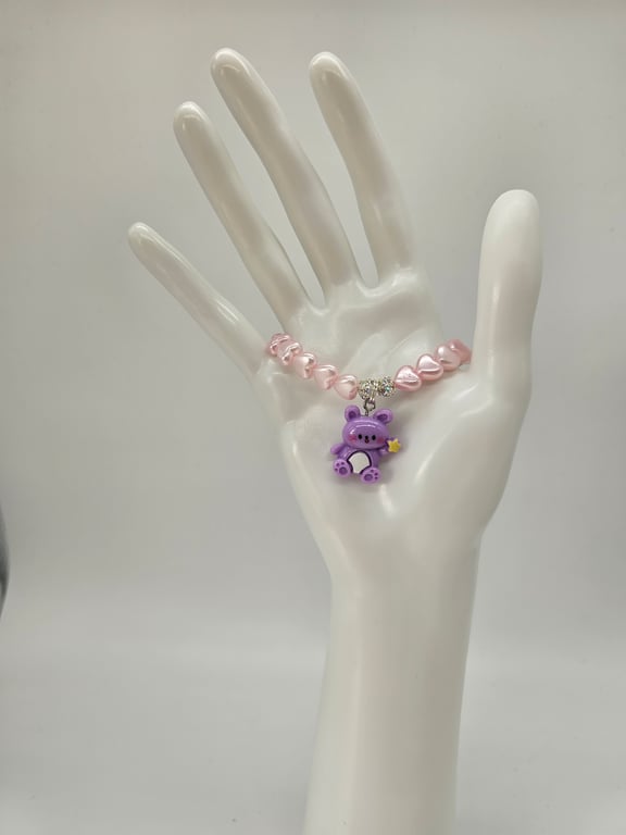 Pastel Pink and Purple Charm Bracelet