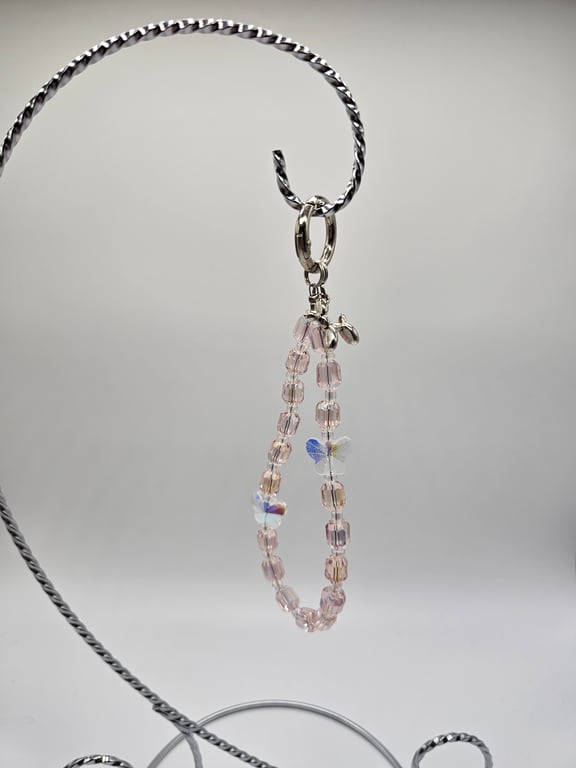 Pale Pink Crystal Phone Wristlet — photo 1