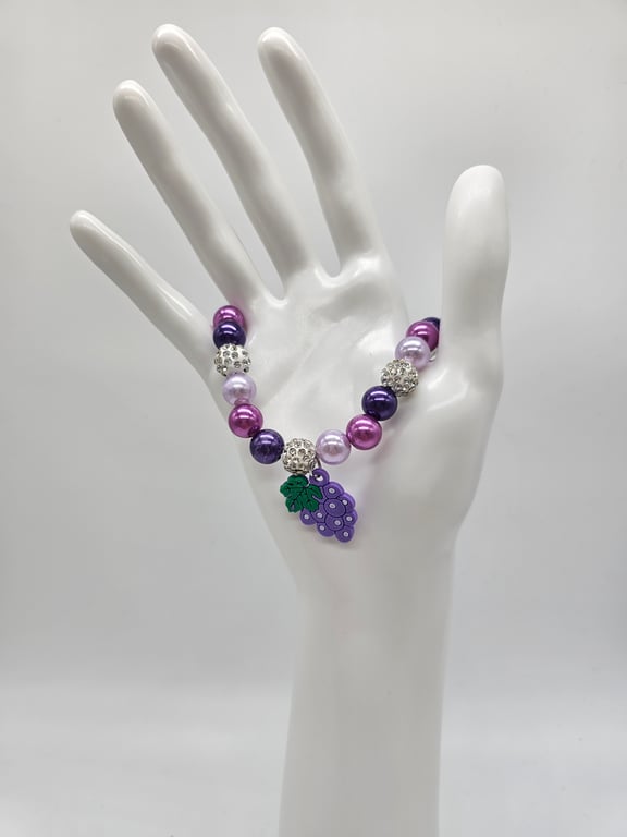 Purple Grape Charm Bracelet