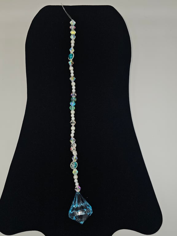 Soft Sky Beaded Suncatcher