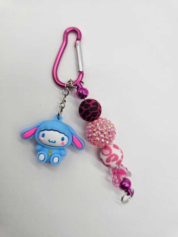 Cute Blue Bunny Charm Keychain — photo 2