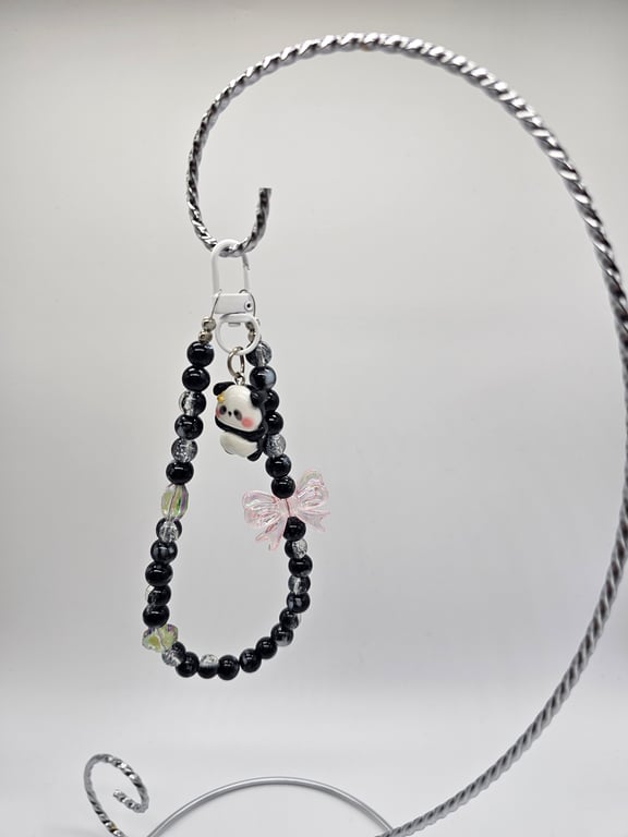 Black and White Panda Phone Wristlet