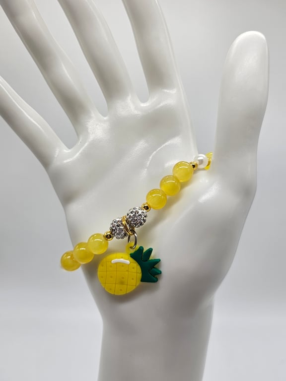 Golden Pineapple Charm Bracelet