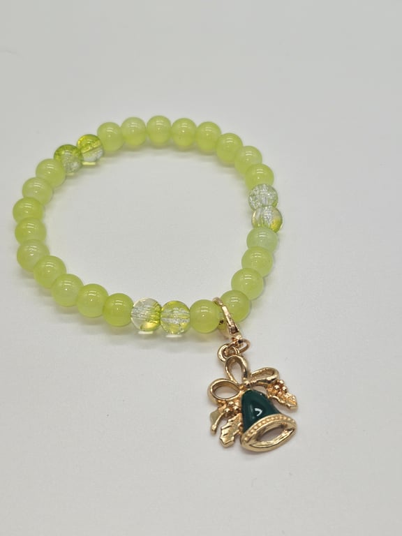Lime Jade and Gold Charm Bracelet — photo 2