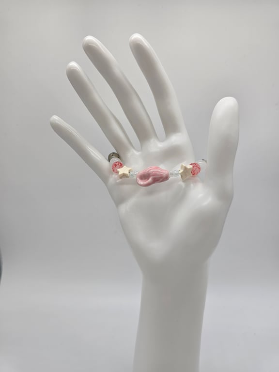 Soft Pink Seashell and Star Bracelet