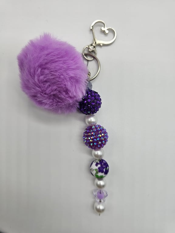 Purple Pom-Pom Keychain — photo 2