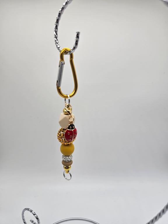 Gold and Red Ladybug Bag Charm