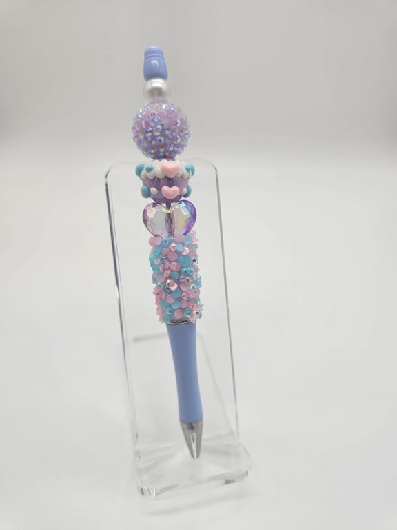 Sky Blue Rhinestone Charm Pen