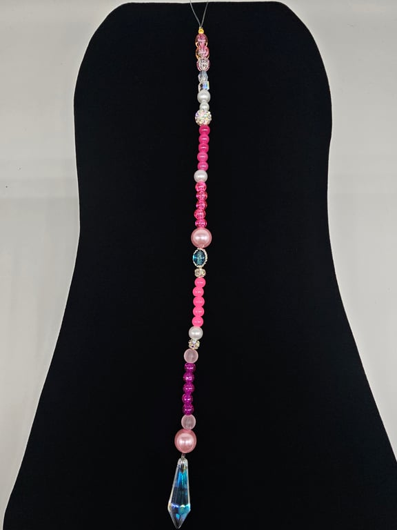 Soft Pink and Blue Beaded Suncatcher