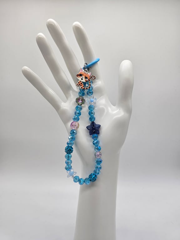 Sky Blue Charm Phone Wristlet
