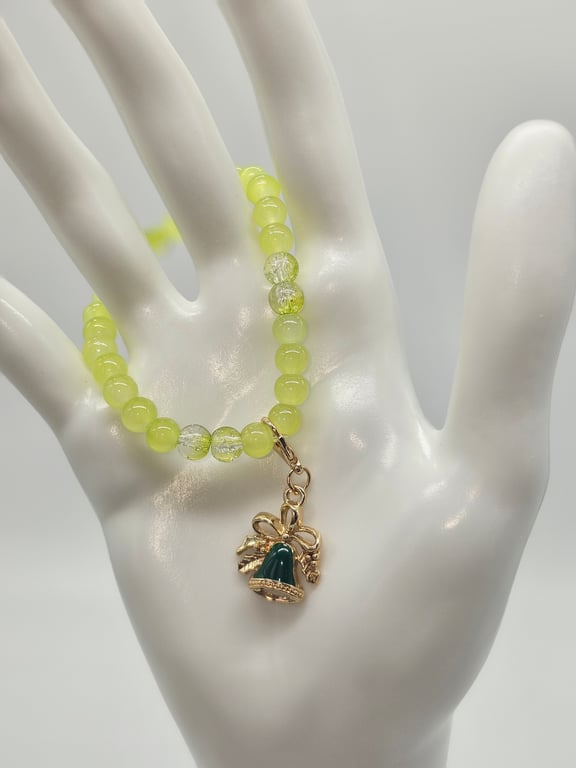 Lime Jade and Gold Charm Bracelet — photo 1