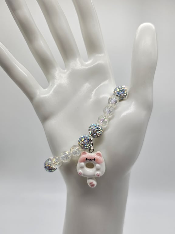 Sparkling Cat Beaded Bracelet