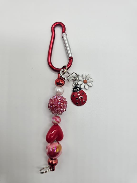 Red Ladybug Beaded Keychain — photo 2