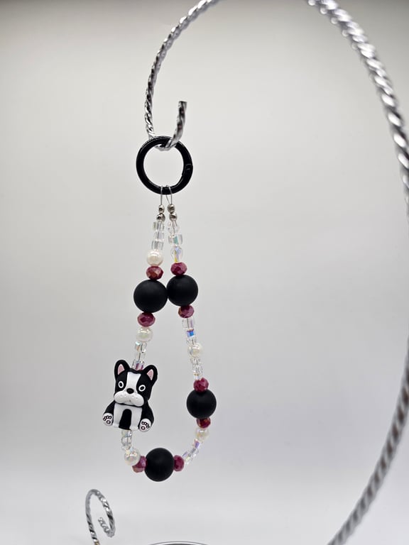 Black and White Frenchie Phone Bracelet