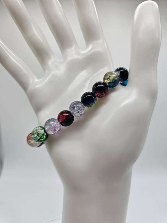 Colorful Glass Beaded Stretch Bracelet