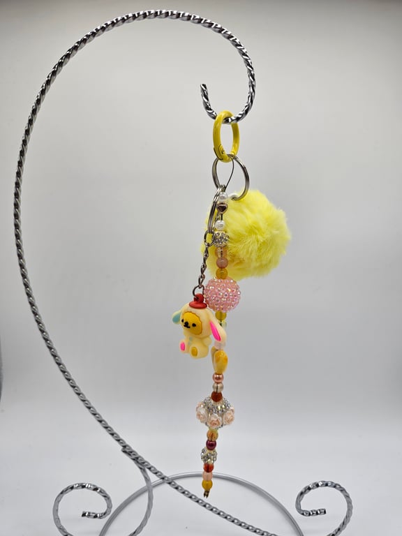 Bright Yellow Charm Keychain