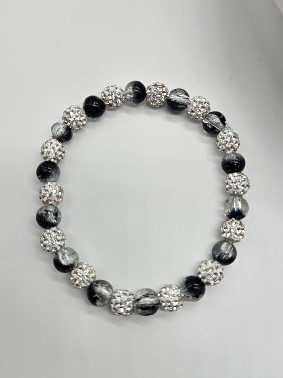 Silver and Clear Beaded Bracelet — photo 2