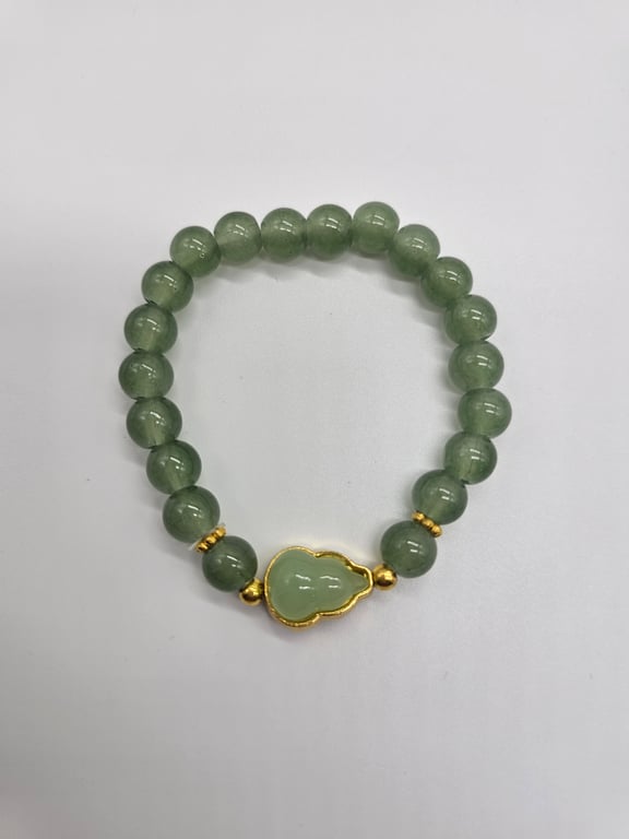 Jade and Gold Beaded Bracelet — photo 2