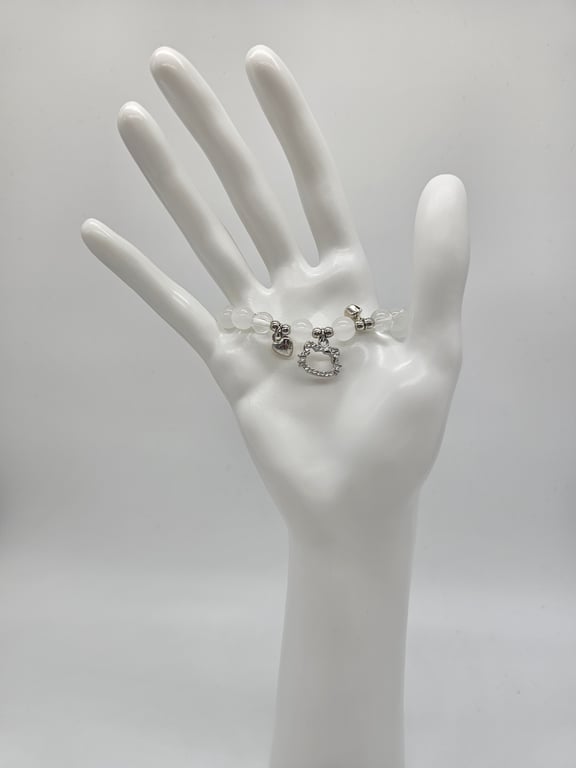 Silver and Crystal Bead Bracelet