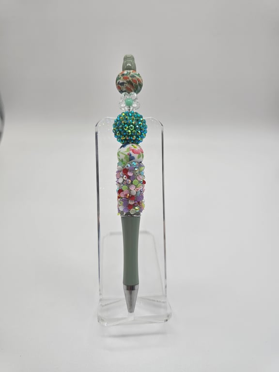 Green Floral Ballpoint Pen