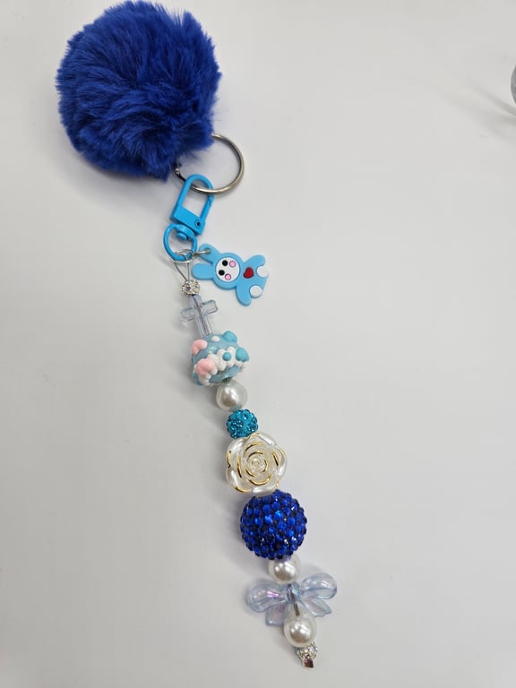 Sky Blue Pom-Pom Keychain — photo 2