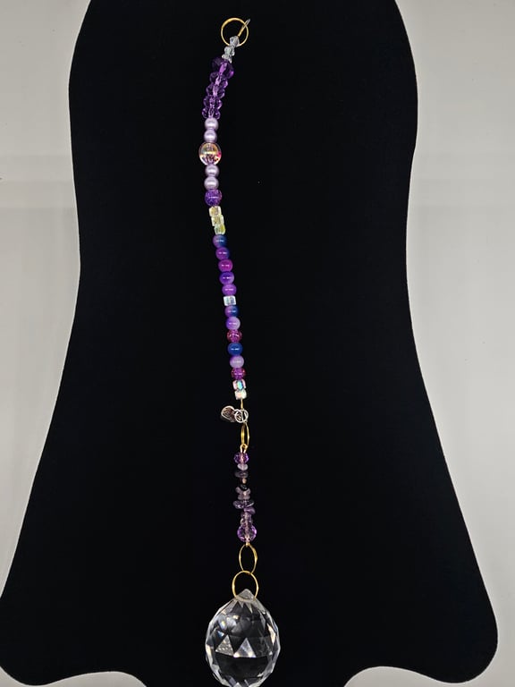 Purple and Blue Beaded Suncatcher