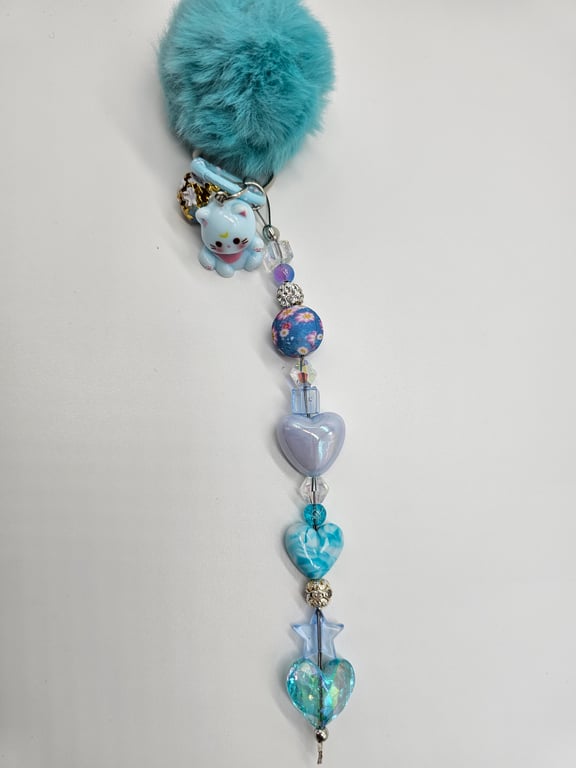 Sky Blue Pom-Pom Keychain — photo 2