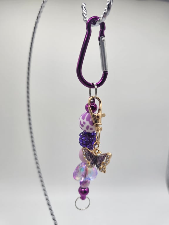 Purple Butterfly Bag Charm