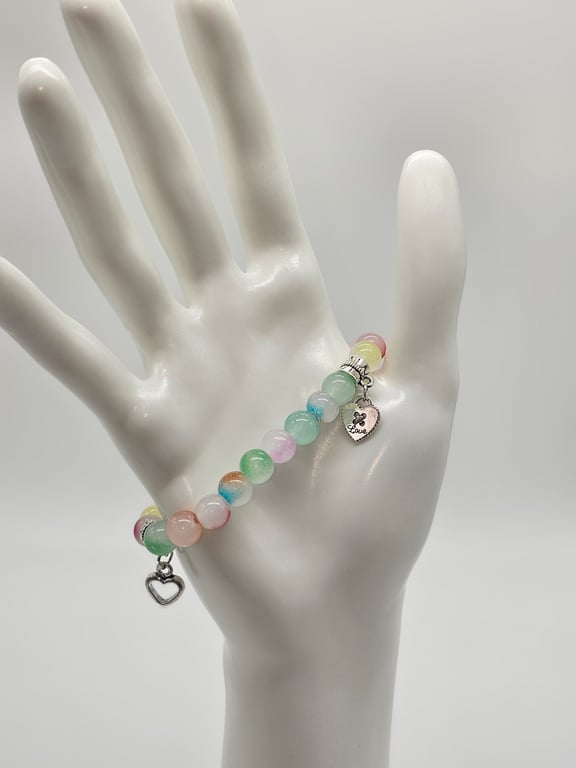 Pastel Multicolor Beaded Charm Bracelet — photo 1