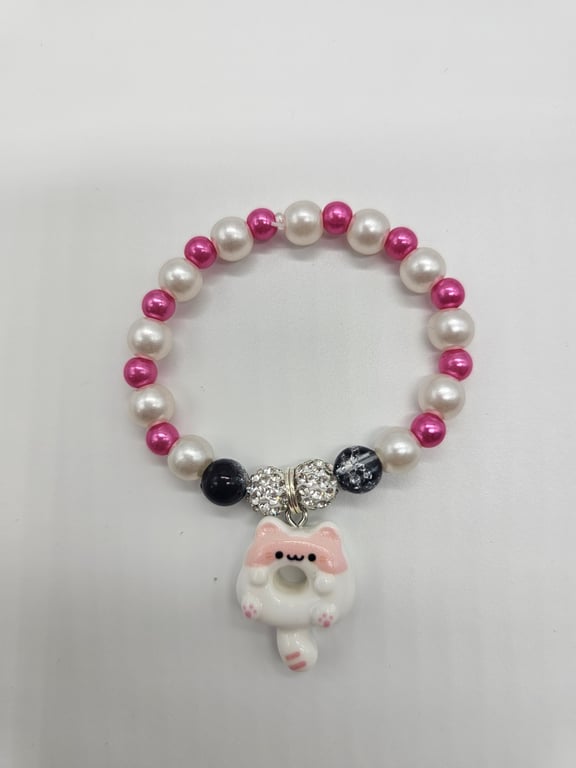 Pink Cat Beaded Bracelet — photo 2