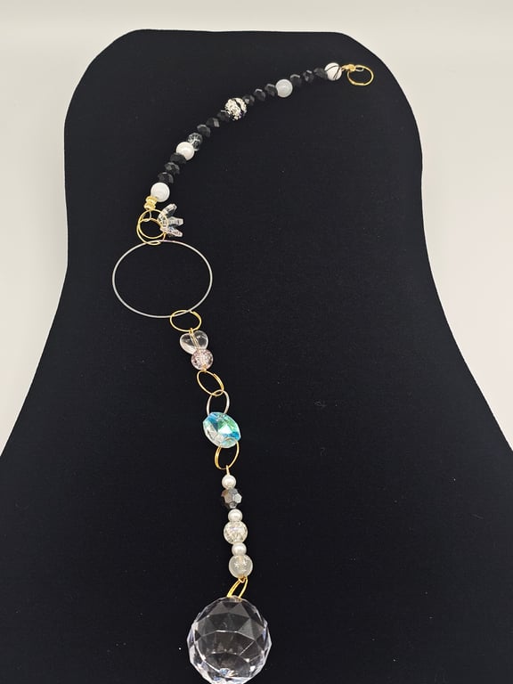 Moonlit Faceted Glass Beaded Sun Catcher