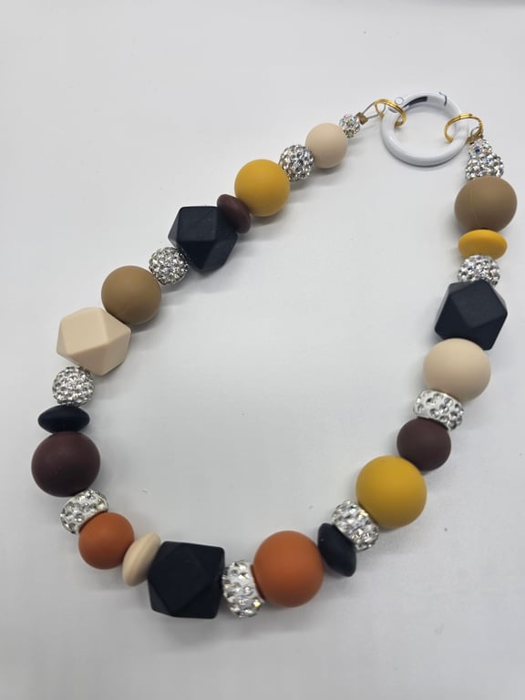 Beaded Phone Wristlet in Earthy Tones — photo 2
