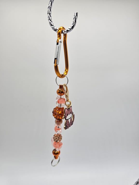 Pink and Gold Butterfly Keychain