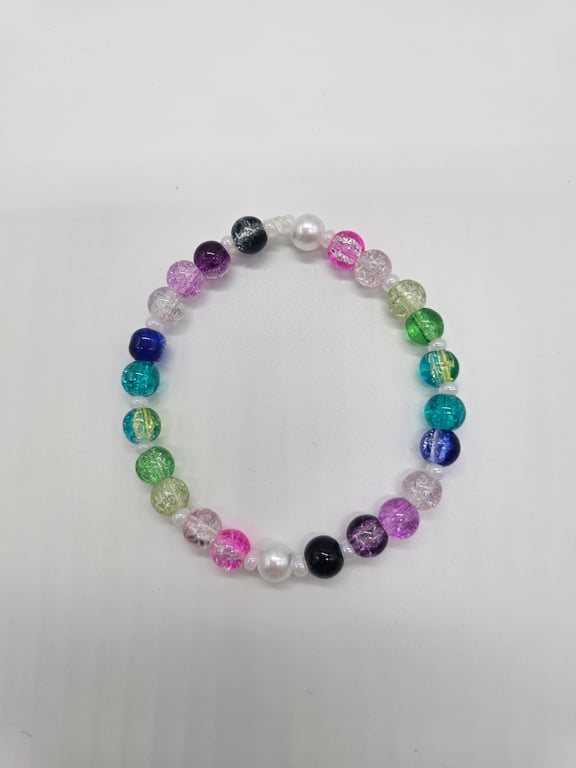 Vibrant Crystal and Jade Bead Bracelet — photo 2