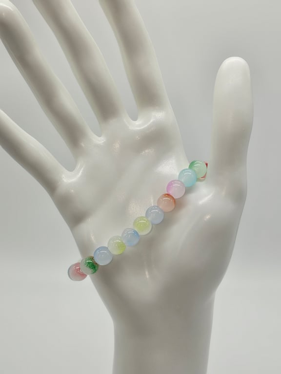 Pastel Rainbow Beaded Stretch Bracelet