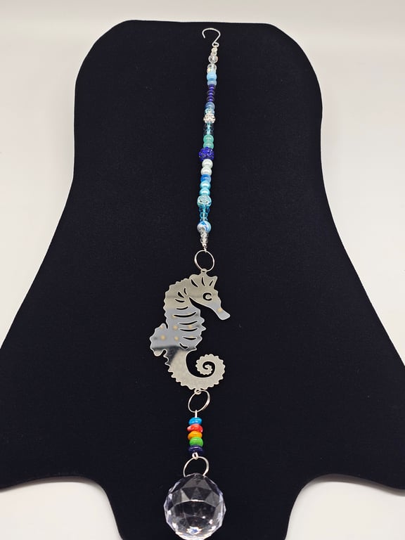 Sky Blue Seahorse Suncatcher