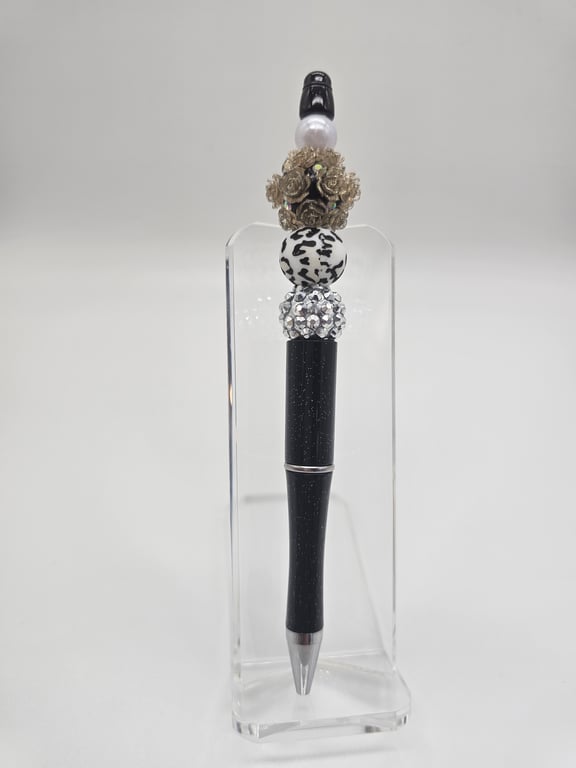 Black and White Sparkle Pen