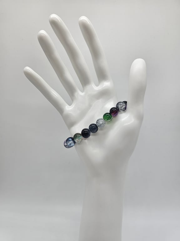 Rainbow Glass Bead Bracelet