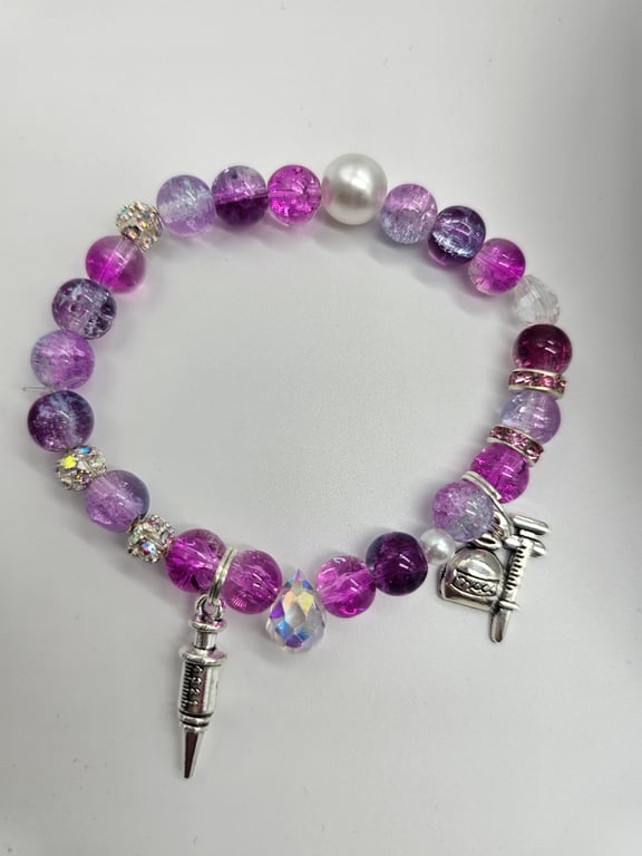 Purple and Silver Charm Bracelet — photo 2