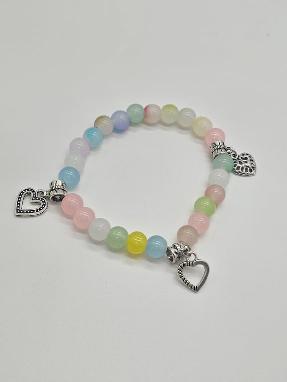 Pastel Rainbow Heart Charm Bracelet — photo 2