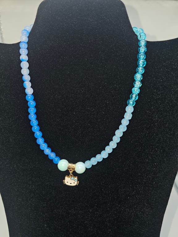 Sky Blue Beaded Necklace