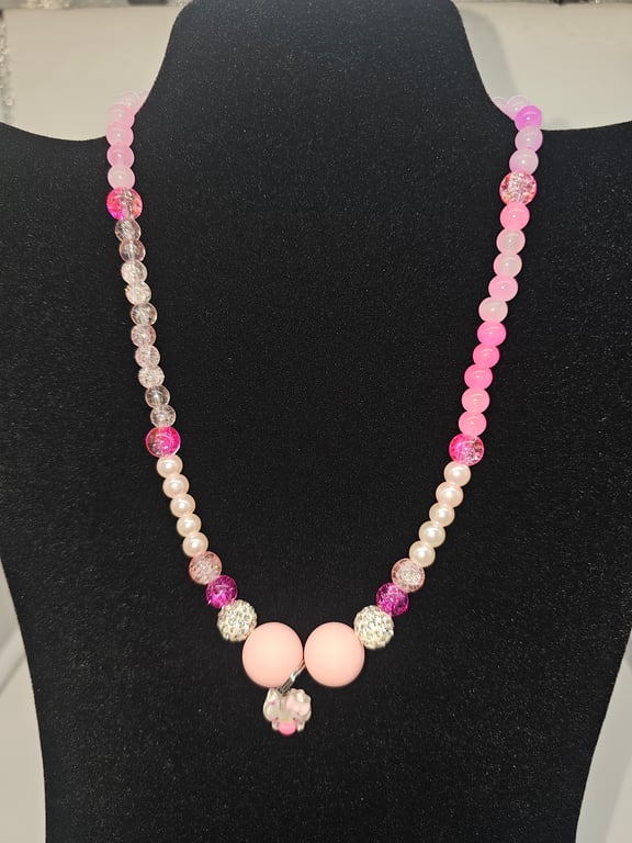 Pastel Pink Beaded Necklace