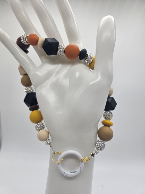 Beaded Phone Wristlet in Earthy Tones
