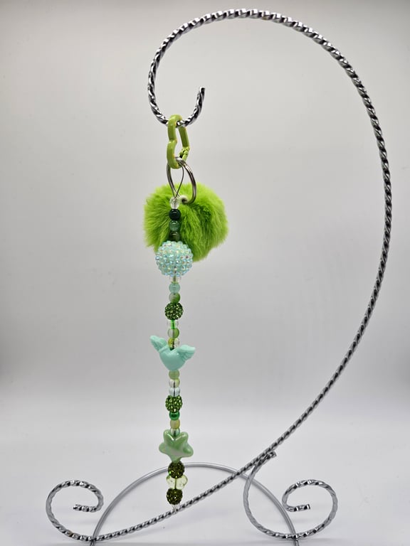 Spring Green Pom-Pom Keychain