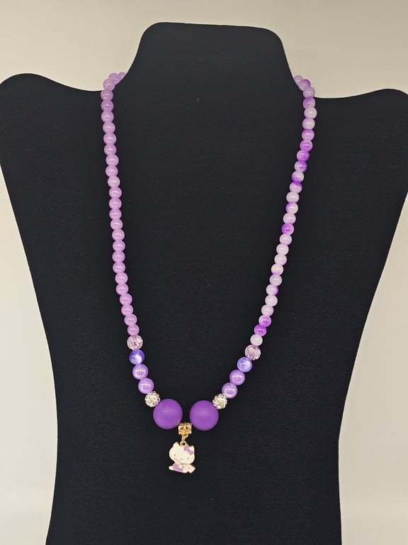 Sweet Lavender Hello Kity Necklace