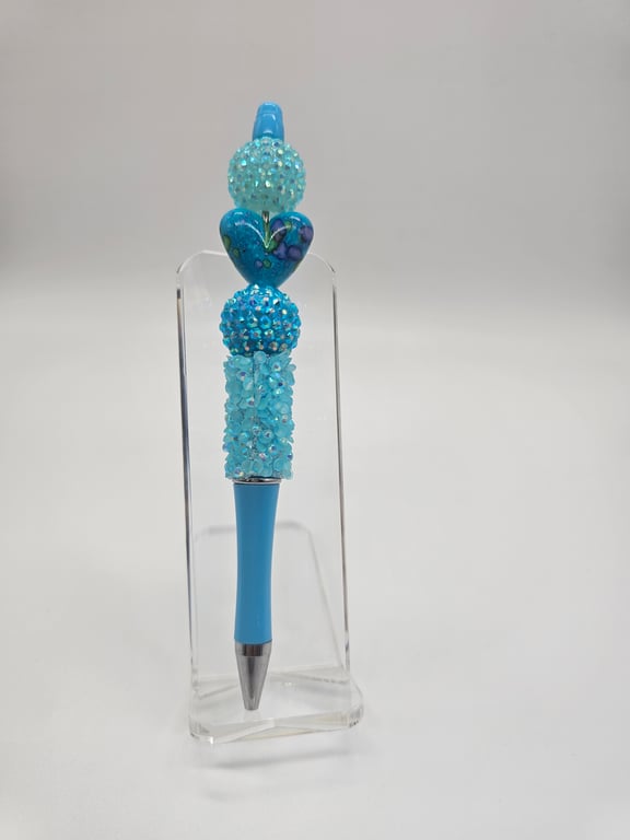 Sky Blue Rhinestone Pen