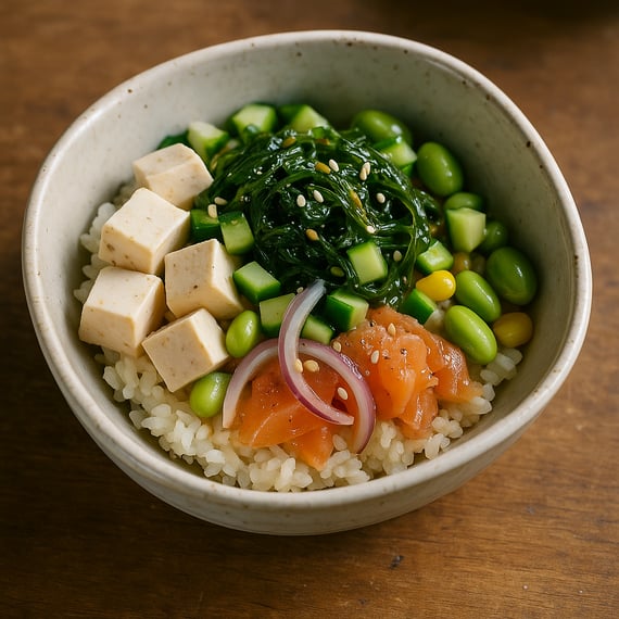 懶人健康早餐-和風豆腐海藻飯沙拉