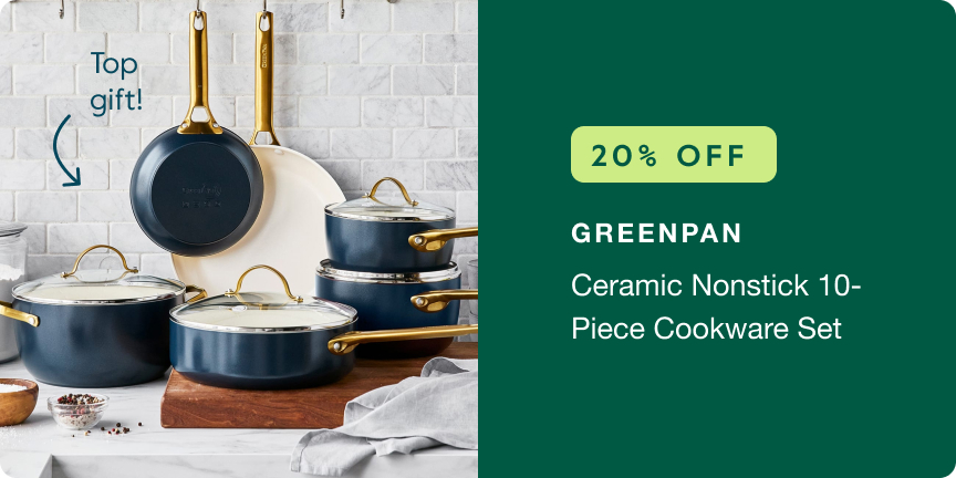 20% off - GreenPan - Ceramic Nonstick 10-Piece Cookware Set