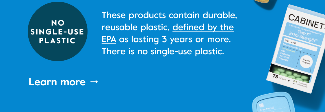NO SINGLE-USE PLASTIC - These products contain durable, reusable plastic, defined by the EPA as lasting 3 years or more. There is no single-use plastic. - Learn more →